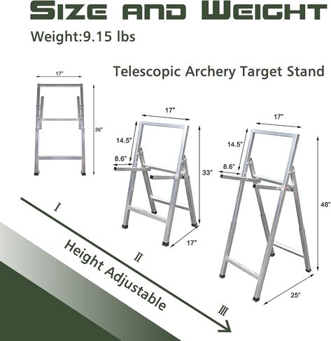 Archery Target Stand for Bag & Straw Archery Targets 3 or 5 Layer, Portable & Foldable Archery Target Stand for Backyard/Indoor Archery Practice in Saudi Arabia