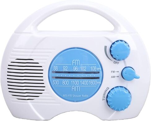 GOWENIC Shower Radio, Portable AM FM Radio with Electronic Tuning and Built in Speaker for Bathroom Beach Camping, 3 AA Battery Powered in Saudi Arabia