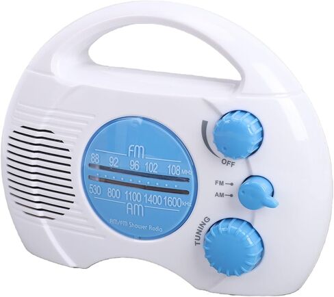 GOWENIC Shower Radio, Portable AM FM Radio with Electronic Tuning and Built in Speaker for Bathroom Beach Camping, 3 AA Battery Powered in Saudi Arabia