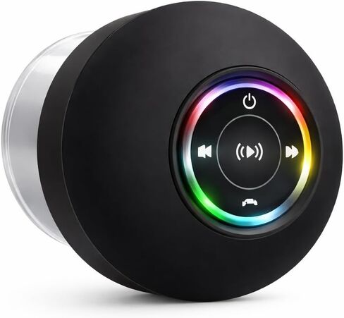 mini Bluetooth Shower Speaker Waterproof Speaker Suction Cup Wireless Speaker Bathroom Speaker led Light Speaker Portable Bluetooth Speaker ipx4 Shower Radio Hands Free Speakerphone in Saudi Arabia