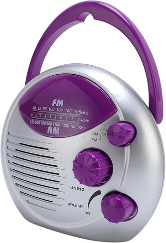 Fockety Shower Radio, Portable AM FM Battery Powered Radio, IPX4 Rating Water Proof Fireproof ABS Material, Clear Sound for Bathroom, Kitchen, Outdoor, Clear Sound Quality in Saudi Arabia
