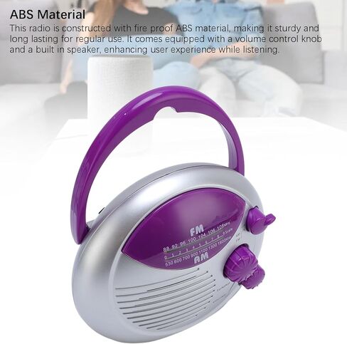 Fockety Shower Radio, Portable AM FM Battery Powered Radio, IPX4 Rating Water Proof Fireproof ABS Material, Clear Sound for Bathroom, Kitchen, Outdoor, Clear Sound Quality in Saudi Arabia