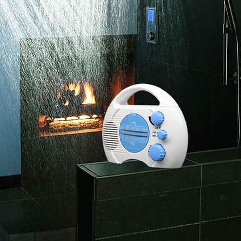 Yoidesu Water Proof AM FM Shower Radio with Electronic Tuning, Water Proof Speaker Compact Portable Design,User Friendly Controls for Bathroom, Kitchen and Outdoor in Saudi Arabia
