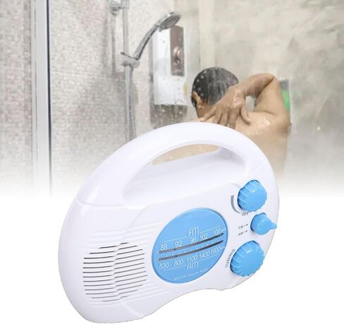 Tangxi Shower Radio, Portable AM FM Radio with Built in Speaker, Water Proof Hanging Bathroom Radios, Electronic Tuning, Volume Adjustable, Loud Sound, for Home Outdoor Beach in Saudi Arabia