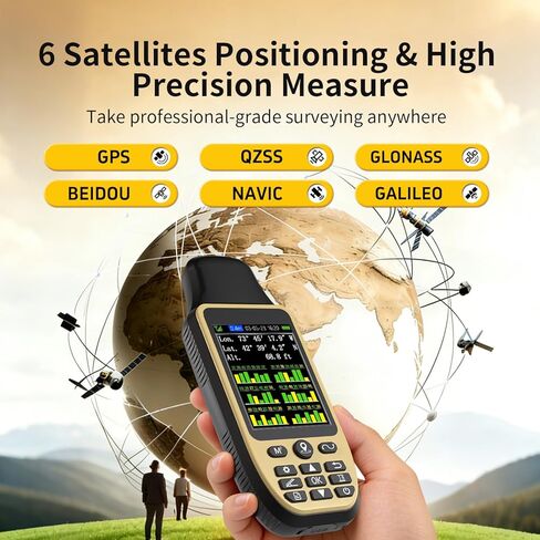 ZL660 Land Surveying Equipment, Intuitive Operation Handheld GPS for Surveying with 6 Satellites, 3.2" Color Screen,7 Methods for Measuring Land Area, Distance,Slope and Save Coordinates Point in Saudi Arabia