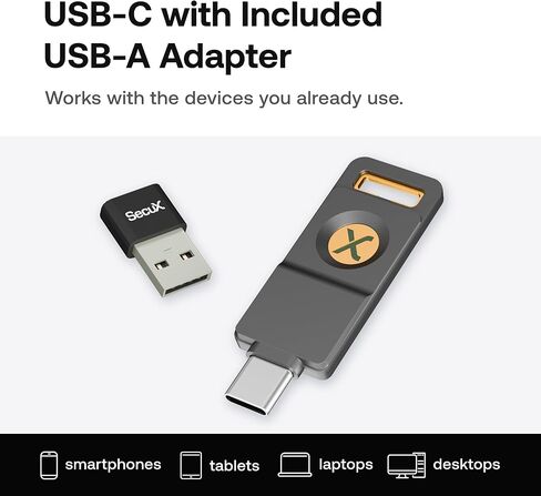مفتاح أمان SecuX PUFido® Drive Clife USB C مع تقنية PUF ومحرك أقراص فلاش مدمج، أجهزة معتمدة من FIDO2 U2F، أمان غير قابل للاستنساخ لتسجيل الدخول بدون كلمة مرور ومصادقة 2FA (1) in Kuwait