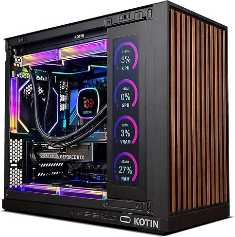 KOTIN Prebuilt Gaming PC Desktop Computer, Ryzen 7 9700X, GeForce RTX 5060 8GB, 16GB DDR5 6000MHz, 1TB PCIe 4.0 SSD, 11.3" Display, 360mm Liquid Cooler, WiFi 7, Windows 11 Home, ARGB Gaming Tower G60B in Saudi Arabia