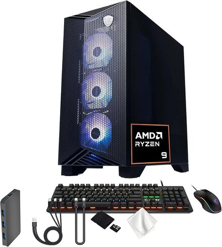 msi Aegis ZS2 Gaming Desktop, AMD Ryzen 9 9900X, NVIDIA GeForce RTX 5080 16GB GDDR7, 64GB DDR5, 3TB Storage (2TB SSD&1TB Docking Station), Liquid Cooling, Wi-Fi 7, Keyboard & Mouse, Win 11 Pro, Black in Saudi Arabia