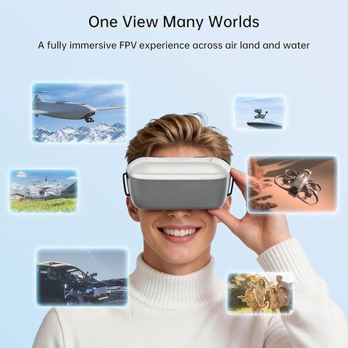 نظارات CADDXFPV Walksnail Ascent HD الرقمية FPV - شاشة 4.5 بوصة 1080P/60FPS، نقل رقمي 5.8 جيجا هرتز، نطاق 4 كم، زمن وصول منخفض 32 مللي ثانية، تسجيل DVR (يدعم 256 جيجابايت SD)، متوافق مع نظام Ascent in Kuwait