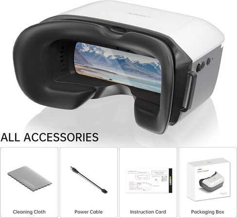 نظارات CADDXFPV Walksnail Ascent HD الرقمية FPV - شاشة 4.5 بوصة 1080P/60FPS، نقل رقمي 5.8 جيجا هرتز، نطاق 4 كم، زمن وصول منخفض 32 مللي ثانية، تسجيل DVR (يدعم 256 جيجابايت SD)، متوافق مع نظام Ascent in Kuwait