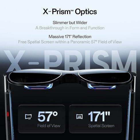 نظارات XREAL One Pro AR مع شريحة X1، Native 3 DoF، Real 3D، X-Prism Optics، شاشة FHD 57 درجة FOV 171 بوصة 120 هرتز، نظارات XR لهاتف iPhone 17/16، Steam Deck، ROG، Mac، PC، Android وiOS L (IPD 66-75 مم) in Kuwait