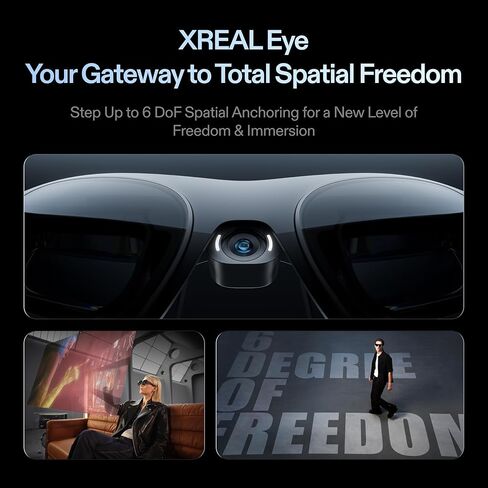 نظارات XREAL One Pro AR مع شريحة X1، Native 3 DoF، Real 3D، X-Prism Optics، شاشة FHD 57 درجة FOV 171 بوصة 120 هرتز، نظارات XR لهاتف iPhone 17/16، Steam Deck، ROG، Mac، PC، Android وiOS L (IPD 66-75 مم) in Kuwait