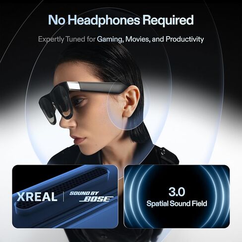 نظارات XREAL One Pro AR مع شريحة X1، Native 3 DoF، Real 3D، X-Prism Optics، شاشة FHD 57 درجة FOV 171 بوصة 120 هرتز، نظارات XR لهاتف iPhone 17/16، Steam Deck، ROG، Mac، PC، Android وiOS L (IPD 66-75 مم) in Kuwait