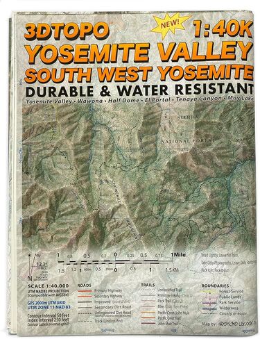 3DTOPO Yosemite Valley 1:40,000 Map (Southwest Yosemite National Park) in Saudi Arabia