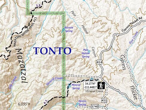 Phoenix Wilderness Areas NORTH - Arizona Hiking Map (2026) in Saudi Arabia