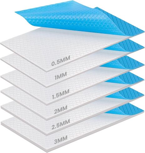 وسادة حرارية مقاومة للتمزق مقاس 100 × 100 × 2.5 مم، وسادات حرارية غير موصلة وسهلة القطع مع إمكانية إعادة الاستخدام، وسادات حرارية ذاتية اللصق على الوجهين لوحدة المعالجة المركزية (CPU/PS4/PS5/PC/RAM/الكمبيوتر المحمول/SSD) in Kuwait