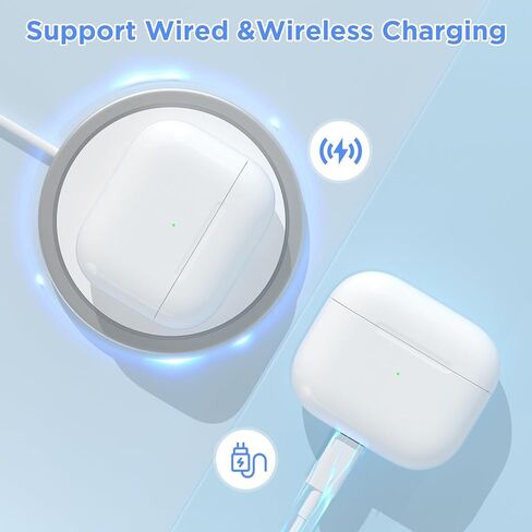 حافظة شحن بديلة للجيل الثالث من AirPods، متوافقة فقط مع علبة الشحن من الجيل الثالث من AirPod (ليست Pro 3)، مع زر مزامنة الأسنان الزرقاء، بدون سماعات أذن (منفذ على شكل حرف L) in Saudi Arabia