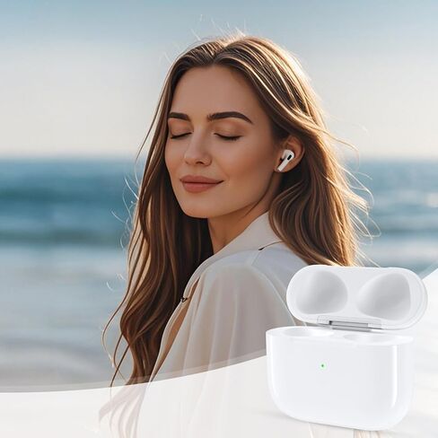حافظة شحن بديلة للجيل الثالث من AirPods، متوافقة فقط مع علبة الشحن من الجيل الثالث من AirPod (ليست Pro 3)، مع زر مزامنة الأسنان الزرقاء، بدون سماعات أذن (منفذ على شكل حرف L) in Saudi Arabia