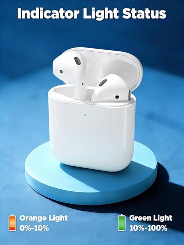حافظة شحن بديلة لأجهزة AirPods الجيل الأول/ الثاني، حافظة شاحن لاسلكي لأجهزة Air Pod 1/2 Gen، تدعم زر مزامنة الاقتران بالبلوتوث، بدون سماعات أذن (منفذ على شكل حرف L) in Saudi Arabia