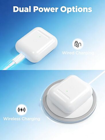 حافظة شحن بديلة لأجهزة AirPods الجيل الأول/ الثاني، حافظة شاحن لاسلكي لأجهزة Air Pod 1/2 Gen، تدعم زر مزامنة الاقتران بالبلوتوث، بدون سماعات أذن (منفذ على شكل حرف L) in Saudi Arabia