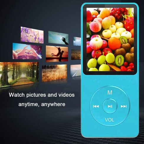 مشغل MP3، مشغل موسيقى مع بطاقة Micro SD سعة 16 جيجابايت، مكبر صوت مدمج/صور/تشغيل فيديو/راديو FM/مسجل صوت/قارئ الكتب الإلكترونية، يدعم حتى 128 جيجابايت (أزرق داكن) in Kuwait