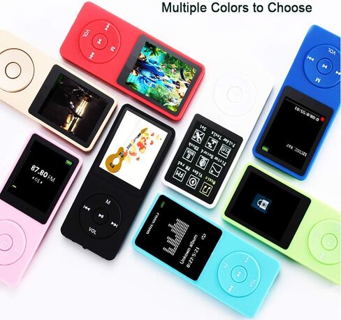 مشغل MP3، مشغل موسيقى مع بطاقة Micro SD سعة 16 جيجابايت، مكبر صوت مدمج/صور/تشغيل فيديو/راديو FM/مسجل صوت/قارئ الكتب الإلكترونية، يدعم حتى 128 جيجابايت (أزرق داكن) in Kuwait