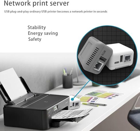خادم الطباعة NP330 USB 2.0 يدعم منفذ RJ45 LAN بسرعة 10/100 ميجا بت في الثانية لهواتف Android وطابعة الكمبيوتر فقط خادم الطباعة الصغير NP330 USB 2.0 وخادم الطباعة السهل مع in Kuwait