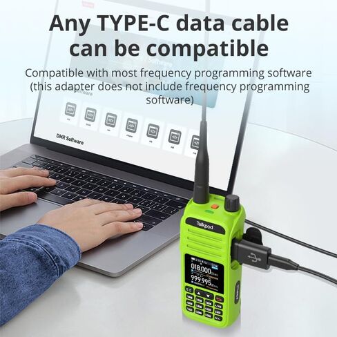 TPC11 TK to Type-C Intercom Programming Adapter Type-C Walkie Talkie Programming Plug Lightweight Walkie Talkie Accessories in Saudi Arabia