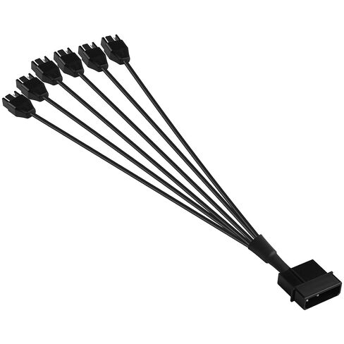 Molex to 4 Pin Fan Cable 12V Full Speed PC Fan Power Splitter, 6PCS 4-Pin Adapter for ATX PSU Case Cooling 30cm/11.8in (1 to 6) in Saudi Arabia