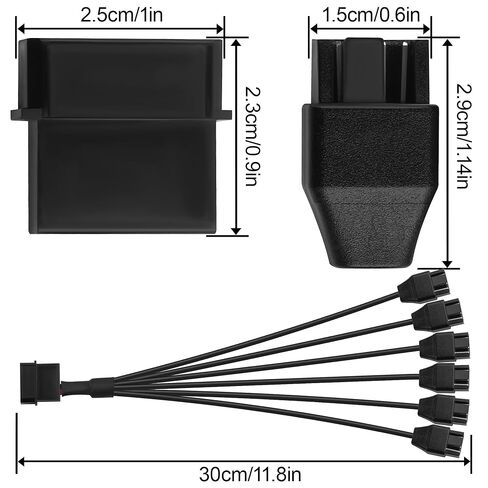 Molex to 4 Pin Fan Cable 12V Full Speed PC Fan Power Splitter, 6PCS 4-Pin Adapter for ATX PSU Case Cooling 30cm/11.8in (1 to 6) in Saudi Arabia