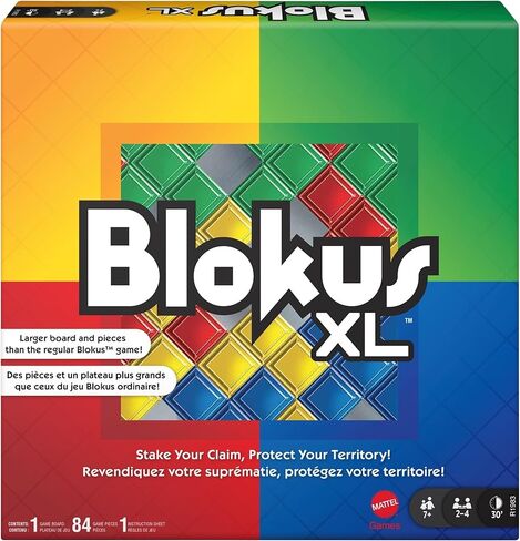 Mattel Games Blokus XL Strategy Board Game, Family Game for Kids & Adults with Colorful Oversized Pieces & Just One Rule (Amazon Exclusive) in Kuwait