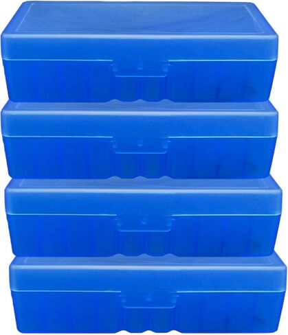 4-Pack Ammo Box 50 Round Flip-Top,Fits 9MM Luger & .38Super,Compatible 50-round Ammo Checker, Polypropylene in Saudi Arabia