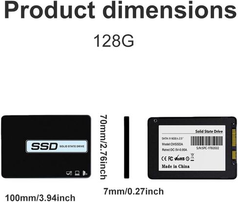 SATA III SSD 128G 2.5'' /7mm Internal Solid State Drive, Upgrade PC or Laptop Memory and Storage, up to 550MB/s for IT Pros, Creators, Everyday Users in Saudi Arabia