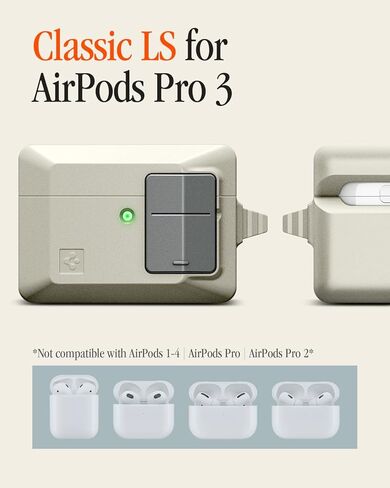 حافظة Spigen لـ AirPods Pro 3، حافظة كلاسيكية LS متوافقة مع حافظة AirPods Pro الجيل الثالث (2025) مستوحاة من تصميم ماوس Macintosh الكلاسيكي - حجري in Kuwait