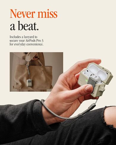 حافظة Spigen لـ AirPods Pro 3، حافظة كلاسيكية LS متوافقة مع حافظة AirPods Pro الجيل الثالث (2025) مستوحاة من تصميم ماوس Macintosh الكلاسيكي - حجري in Kuwait