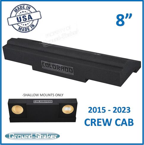 2015-2023 Chevy Colorado Crew Cab Dual Sealed Sub Box Ground-Shaker Subwoofer Enclosure Custom Speaker Box Car Audio Ground Shaker (Black, 8") in Saudi Arabia