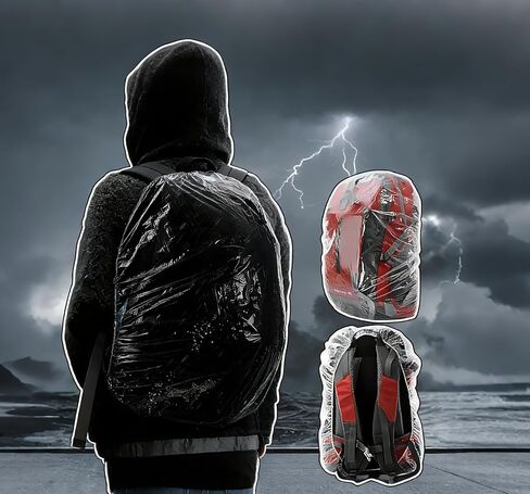 25pcs Backpack Rain Cover, Covering 15-55 Liters, Disposable Rain Cover, Elastic Cover, Backpack Protector, Portable, Suitable for Outdoor Camping, Hiking and Trave in Saudi Arabia