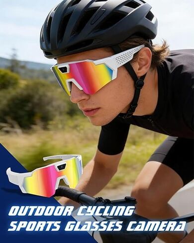 POV Glasses 4K Baseball Sunglasses Camera Smart Men Women Video Action 2026 Upgrade Eyeglasses Running Style Meets Function Sports Cycling Hiking HD (Blue) in Saudi Arabia