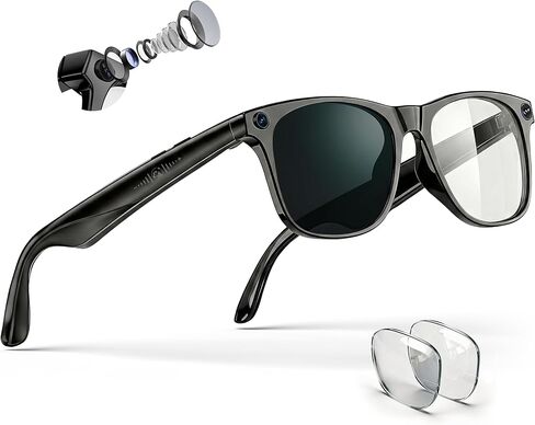 EarlySincere AI Smart Glasses with 4K Camera & ChatGPT, Photochromic Transition Lenses + Extra Blue Light, Real-time Translator & Meeting Minutes, Voice Control Smart Wearable in Saudi Arabia