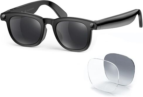EarlySincere Photochromic Smart Glasses with 8MP 4K Camera & Bluetooth, HD Video, AI Vision Assistant, Translation & Voice Transcriber, Open-Ear Audio, Extra Blue Light Lenses for Work & Travel in Saudi Arabia