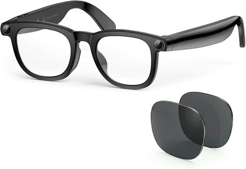 EarlySincere Photochromic Smart Glasses with 8MP 4K Camera & Bluetooth, HD Video, AI Vision Assistant, Translation & Voice Transcriber, Open-Ear Audio, Extra Blue Light Lenses for Work & Travel in Saudi Arabia