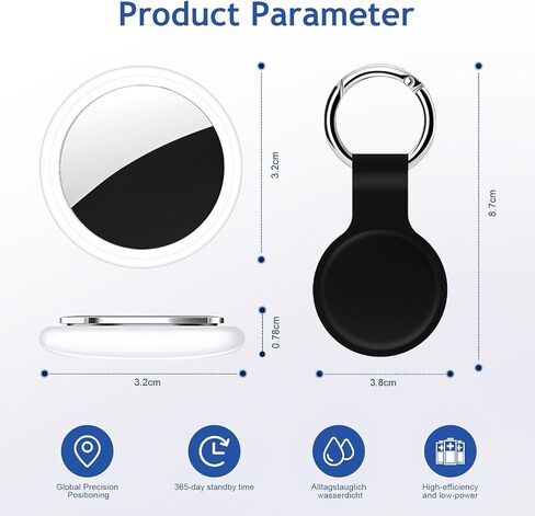 Air Tracker Tag 2 Pack [Apple MFi Certified] with Find My(iOS Only), Key Finder with No App Needed, Waterproof, 365-Day Standby,Wallet Key Bag Luggage Tracker in Saudi Arabia