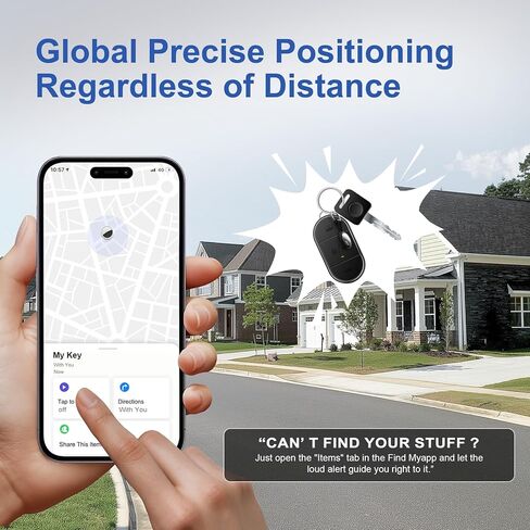 Air Tracker Tag 2 Pack [Apple MFi Certified] with Find My(iOS Only), Key Finder with No App Needed, Waterproof, 365-Day Standby,Wallet Key Bag Luggage Tracker in Saudi Arabia