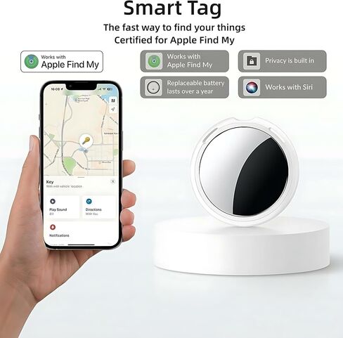 4 عبوات من علامات التعقب الذكية [معتمدة من Apple MFi] علامات تعقب الهواء بتقنية البلوتوث، تعمل أداة البحث عن العناصر مع Apple Find My (iOS فقط) وتتبع عالمي مقاوم للماء ومكتشف المفاتيح لمحفظة الأمتعة والحيوانات الأليفة والكلاب in Kuwait