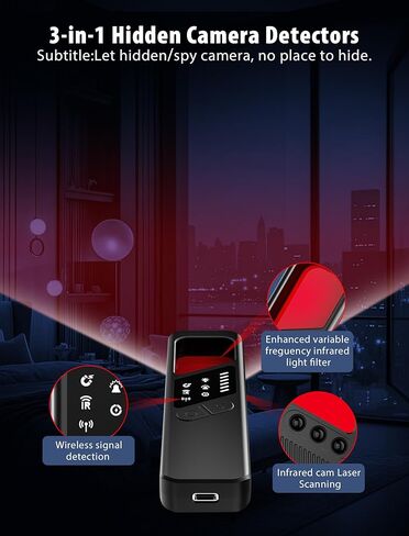 7-in-1 Hidden Camera Detectors,Bug Detector, Hero Privacy Pen, rf Detector,GPS Tracker Detector,Anti spy Detector,Listening Device Detector in Travel,Car,Office,Hotel to Protect Privacy（ Black） in Saudi Arabia