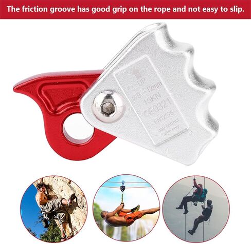 Drfeify Climbing Rope Grab,High Strength Aluminum Magnesium Alloy Rope Grab Safety Rope Riser Clamp Ascender Equipment in Saudi Arabia