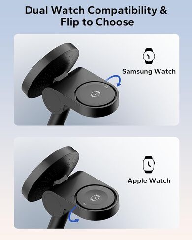 KPON for Samsung 3 in 1 Charging Station, Magnetic Wireless Charger Stand for MagSafe for Samsung Galaxy S26 Ultra/S25/Z Fold7/Flip7, Phone Watch Charger Dock for Galaxy Watch Ultra/8/7 and Buds in Saudi Arabia