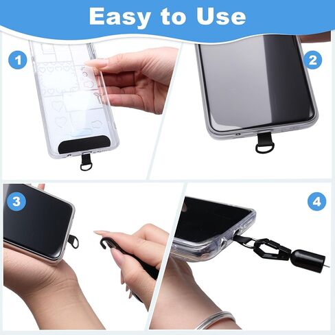 Anti-Theft Phone Tether, Retractable Phone Lanyard with Steel Cable, Locking Carabiner & 360° Swivel, Universal Phone Tether Tab for Outdoor Hiking Skiing Travel in Kuwait