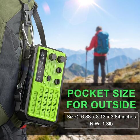 Emergency Weather Radio, 22200mWh Hand Crank Emergency Radio with NOAA/AM/FM, Dual USB Output for Family, 3-Mode Flashlight & SOS Alarm, Portable Solar Crank Radio for Emergency Supplies Survival Gear in Saudi Arabia