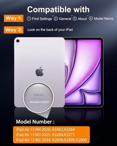 SPARIN 2 واقي شاشة للخصوصية 360 درجة لجهاز iPad Air 13 بوصة M4/M3/M2 (الجيل الثامن/السابع/السادس، 2026/2025/2024)، زجاج مقسى مقاوم للتجسس بأربعة اتجاهات من الدرجة العسكرية مع صينية تطبيق تلقائي، مقاوم للصدمات in Saudi Arabia